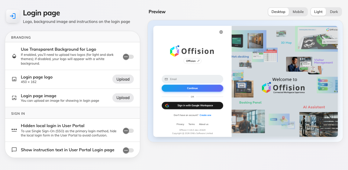 Preview the login page as you brand it