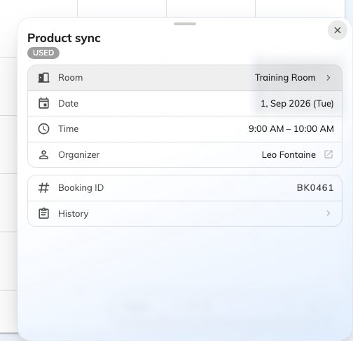 Open a colleague's booking