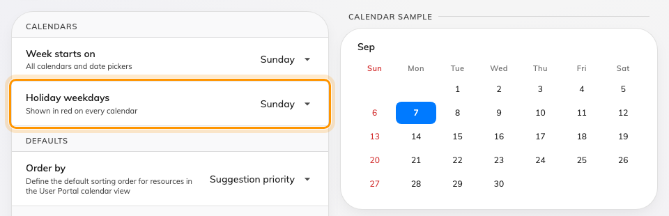 Mark the days you do not work