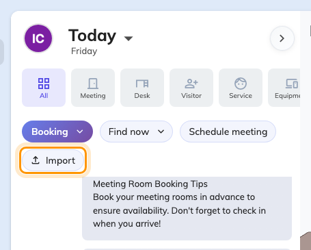 Import bookings from the app
