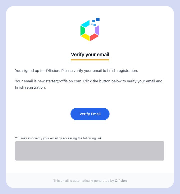 The verification mail, sent to the address they registered with.