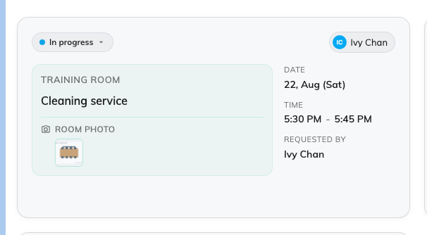 An extra field from the booking form, and the picture attached to it.