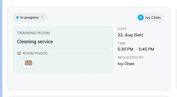 An extra field from the booking form, and the picture attached to it.