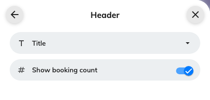 The booking list takes its own order and title