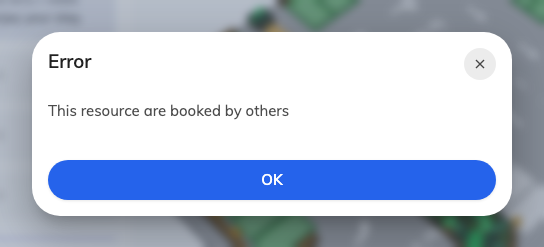 This resource are booked by others — the desk is in use by someone else.