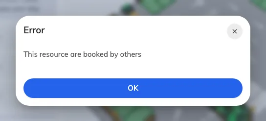 This resource are booked by others — the desk is in use by someone else.