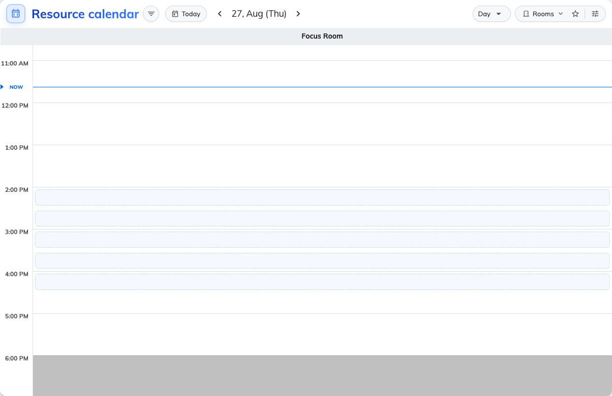 Suggestion bands behind the day on the Resource calendar.