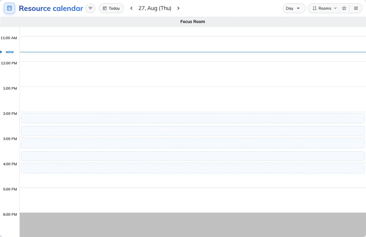 Suggestion bands behind the day on the Resource calendar.
