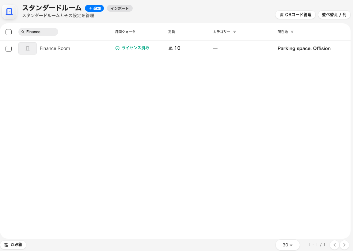 管理画面の一覧には、そのルームがはっきり表示される。
