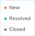 Changing a ticket's status from its row.