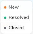 Changing a ticket's status from its row.