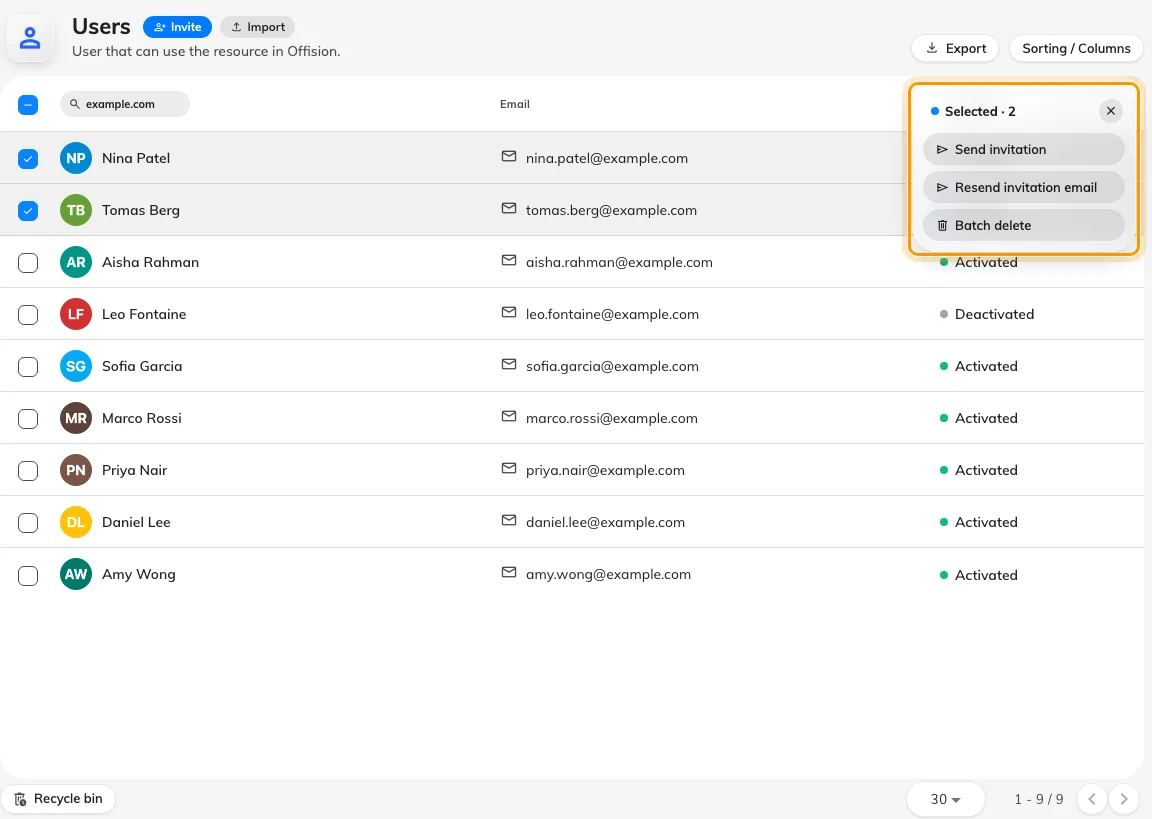 Select the stragglers and send or resend their invitations in one batch.