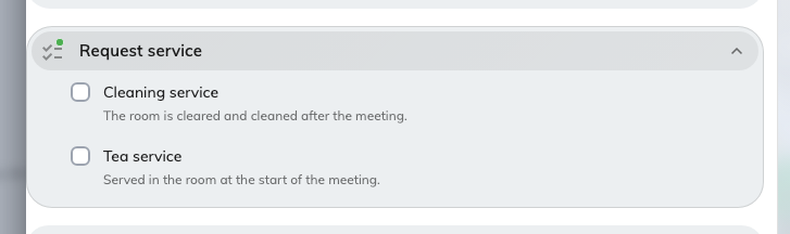 The two services offered on this room.