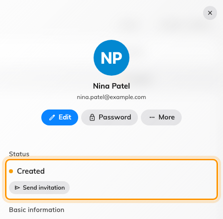 A person's panel carries their status and the one action that moves it.