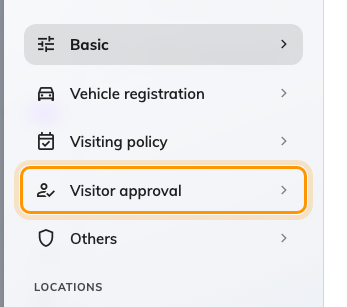 Visitor approval, the fourth page of the policy.