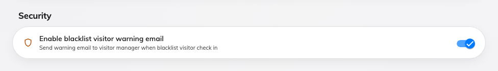 The alert is off until you turn it on, and it reaches every visitor manager rather than the host.