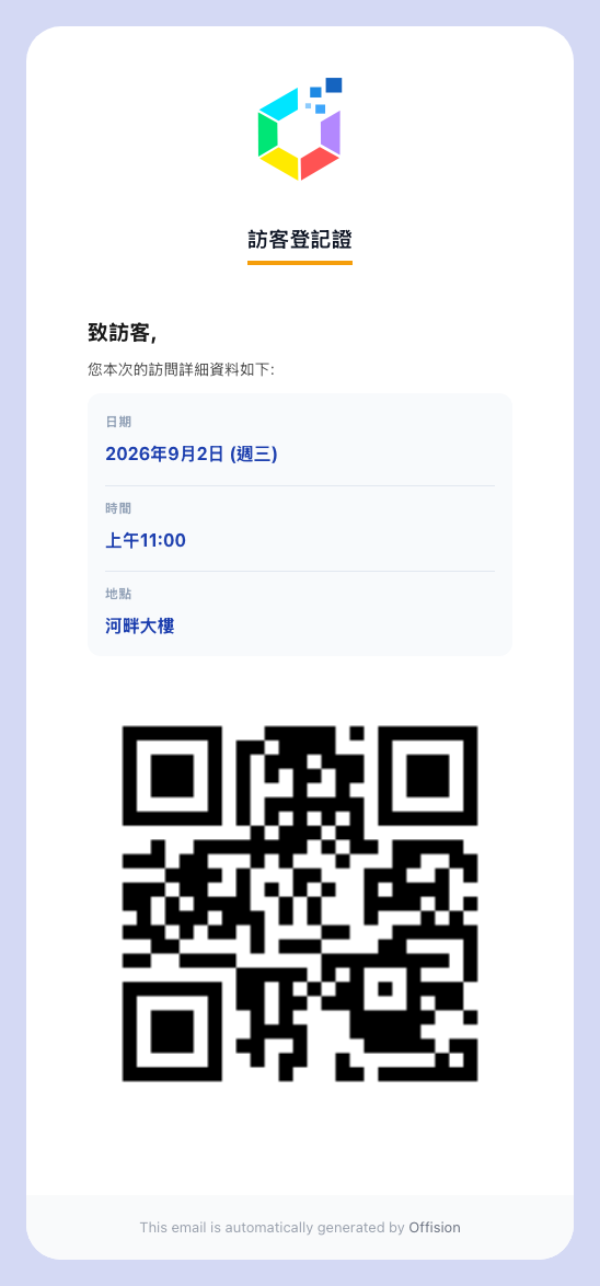 關閉顯示外部通行證編碼之後的同一封郵件:只剩 QR。