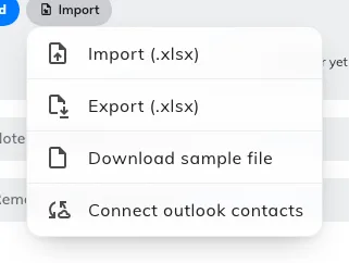 Import, export, and the sample spreadsheet. Computers only.