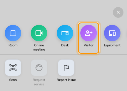 The phone's + sheet. Visitor is the fourth tile.