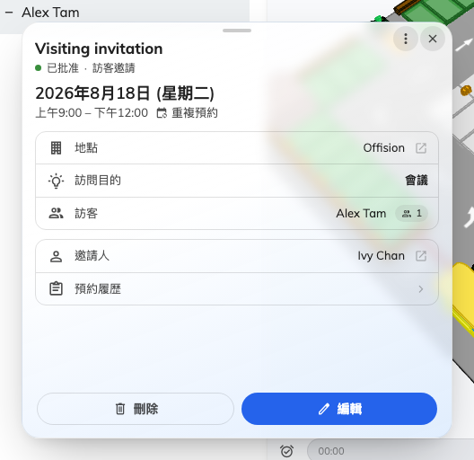 登記後的到訪：狀態、目的，以及它屬於誰。
