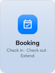 Booking buttons on an action tile.