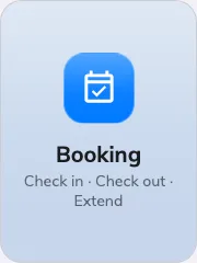 Booking buttons on an action tile.