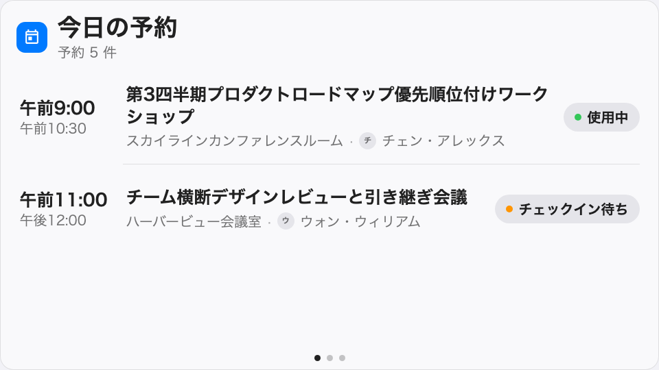 メインステージの予約リスト。