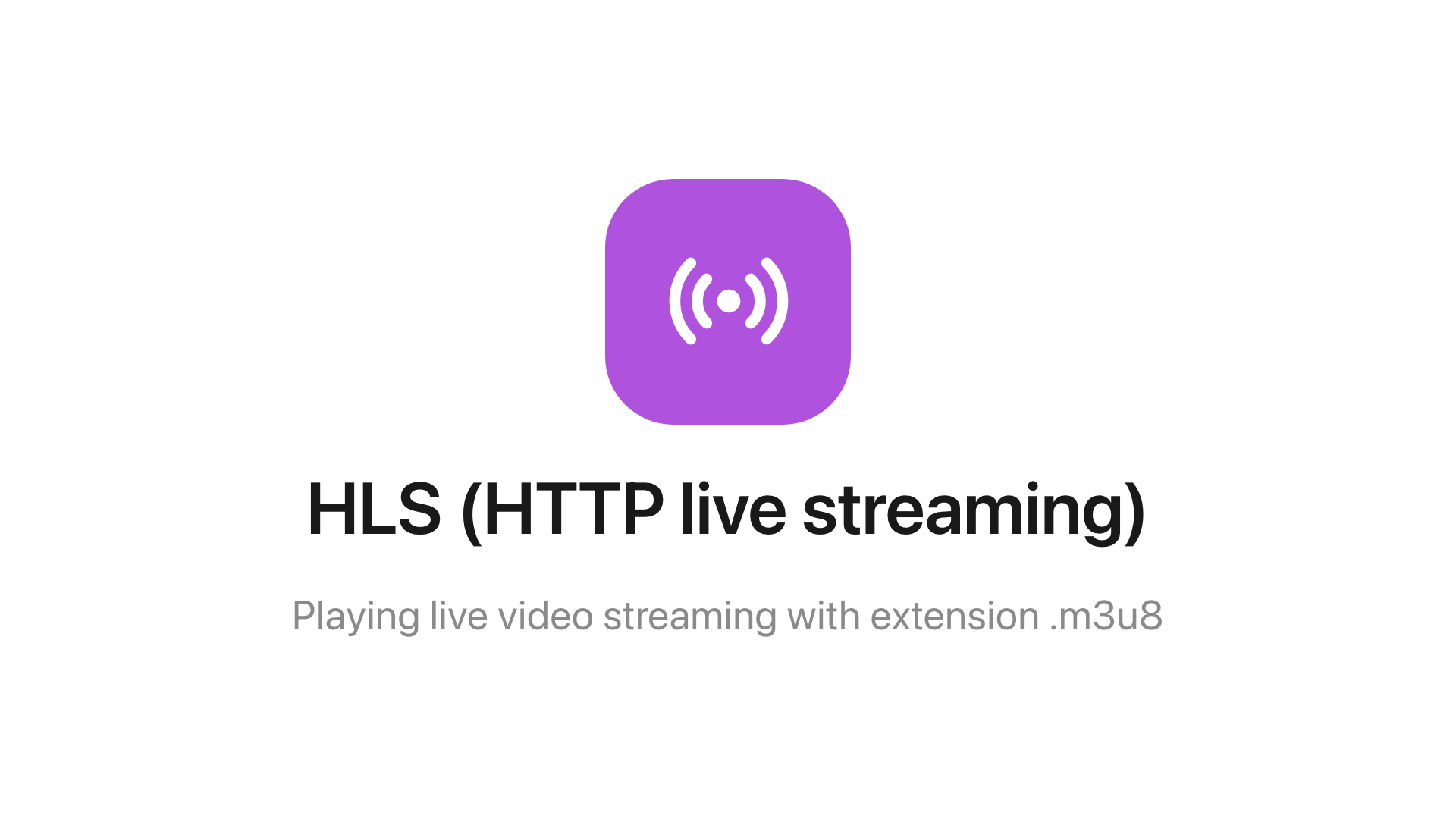 The HLS widget on the main stage.