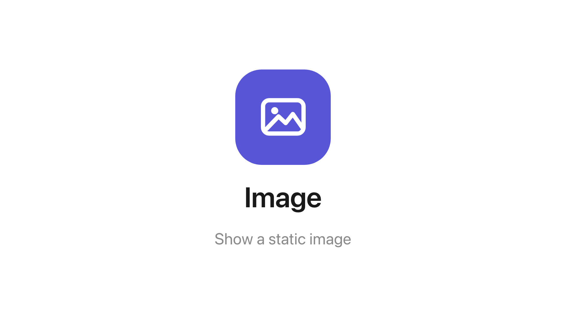 The Image widget on the main stage.