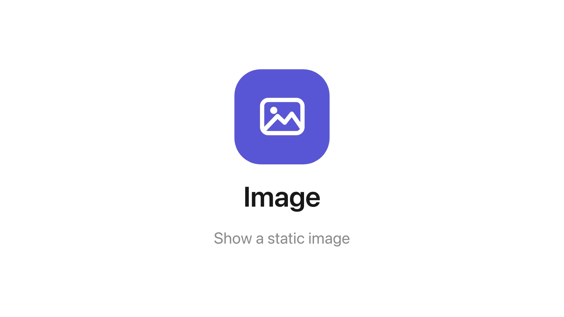 The Image widget on the main stage.