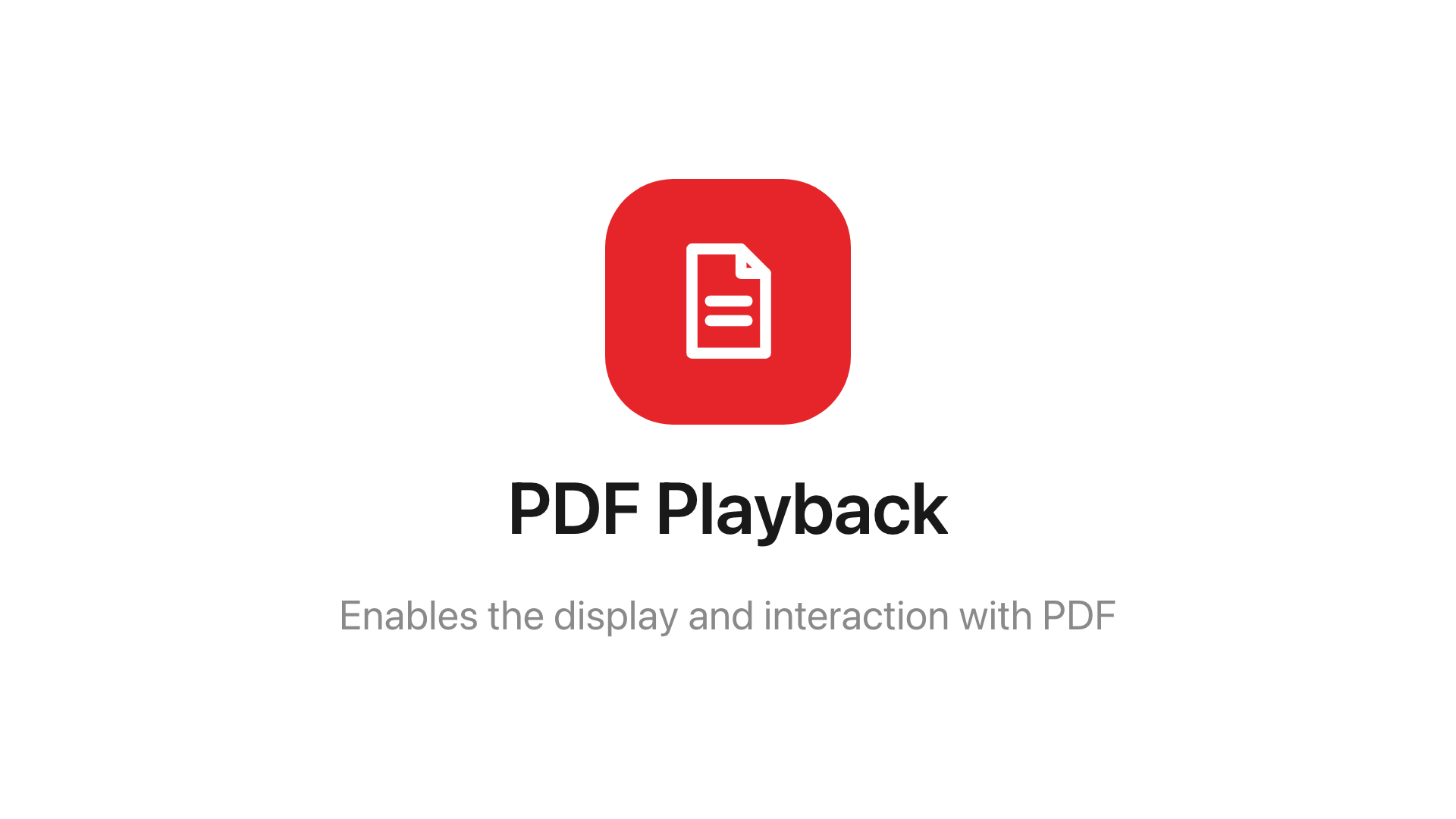 PDF Playback on the main stage.