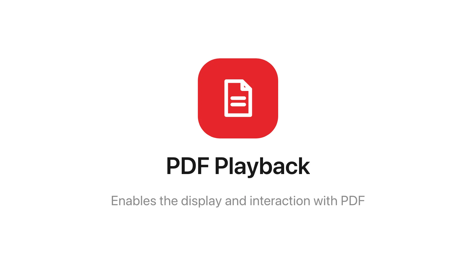 PDF Playback on the main stage.