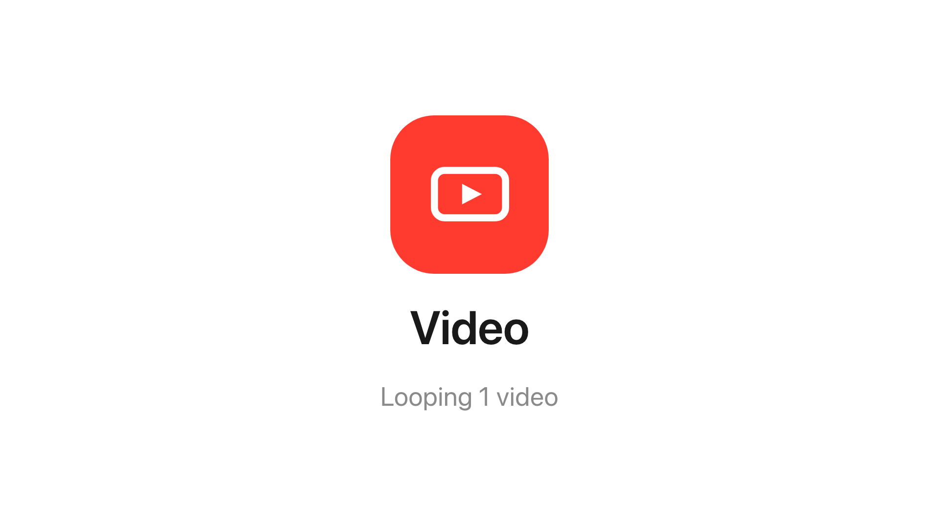 The Video widget on the main stage.