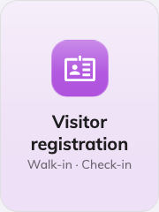 Visitor self service buttons on an action tile.