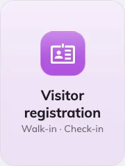 Visitor self service buttons on an action tile.