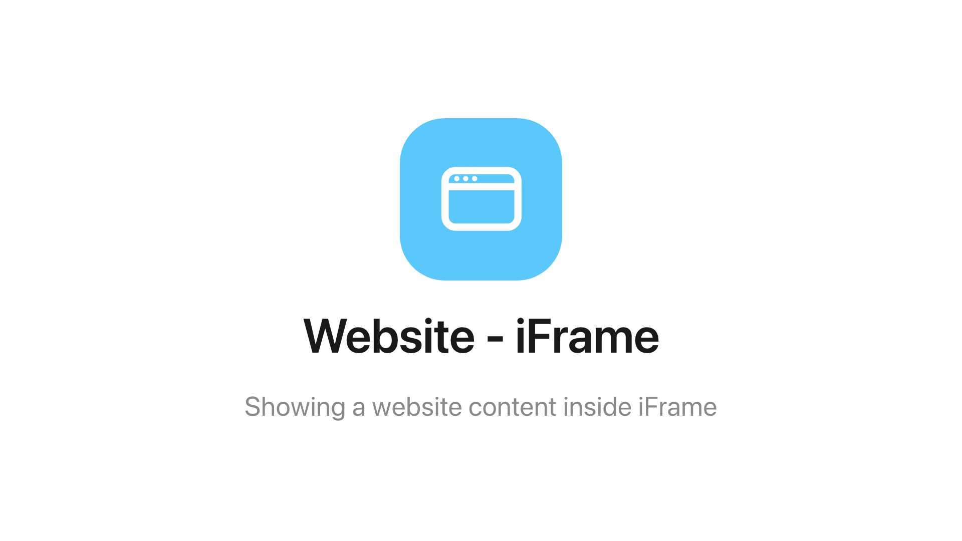 The Website - iFrame widget on the main stage.