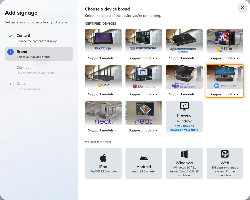 Zoom room device, in the certified devices grid.