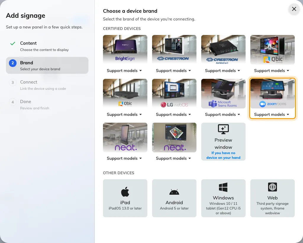 Zoom room device, in the certified devices grid.
